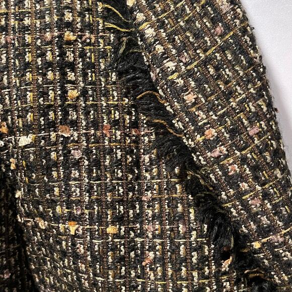 Requirements Tweed Blazer Jacket Fringe Trim Multicolor Old Money Career Size 12 - Picture 7 of 9